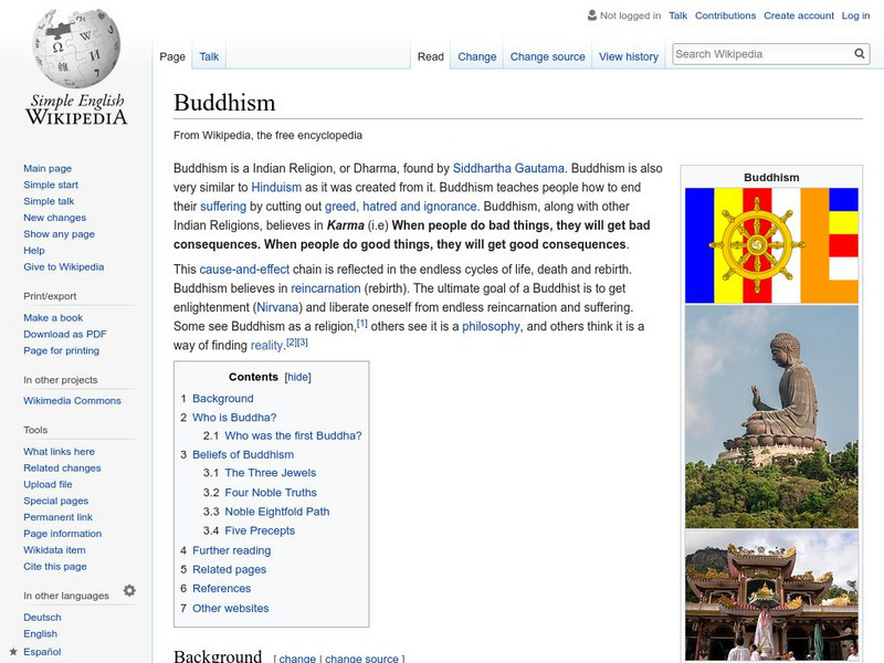 Wikipedia: Simple English Wikipedia: Buddhism Handout Wikipedia: Simple English Wikipedia: Buddhism Handout