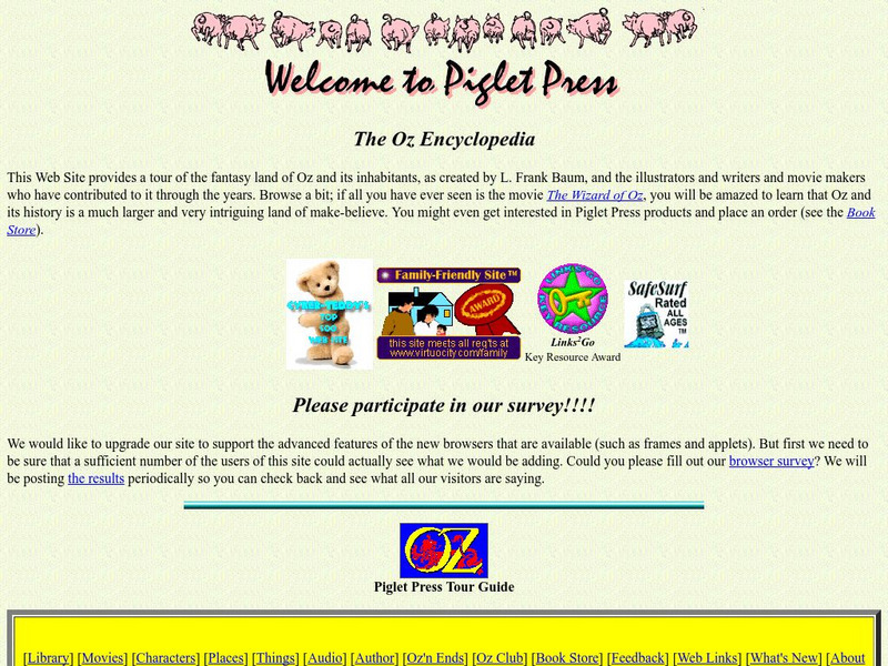 Piglet Press: Wizard of Oz Encyclopedia Unit Plan