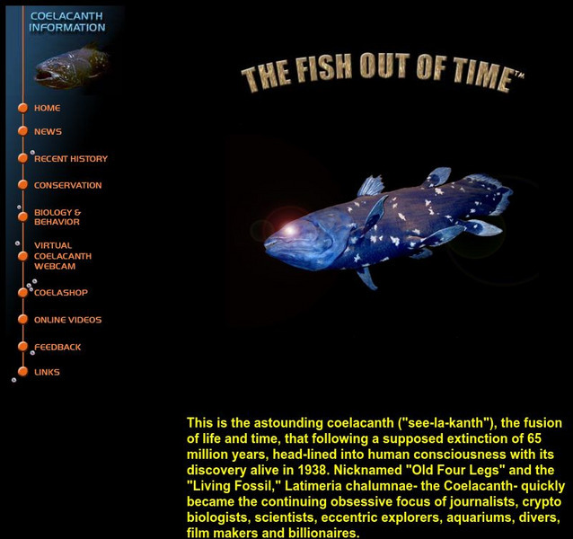 Coelacanth: The Fish Out of Water Website Coelacanth: The Fish Out of Water Website