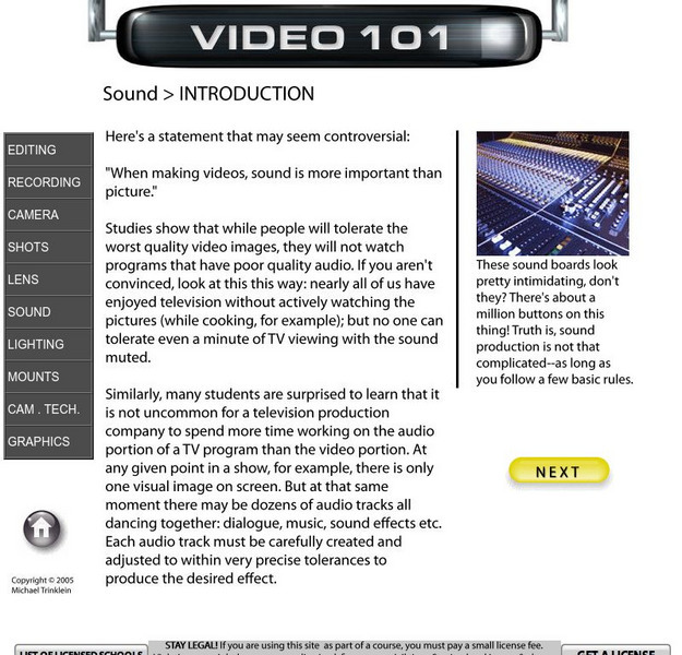 Video 101: Video Sound Online Course Video 101: Video Sound Online Course