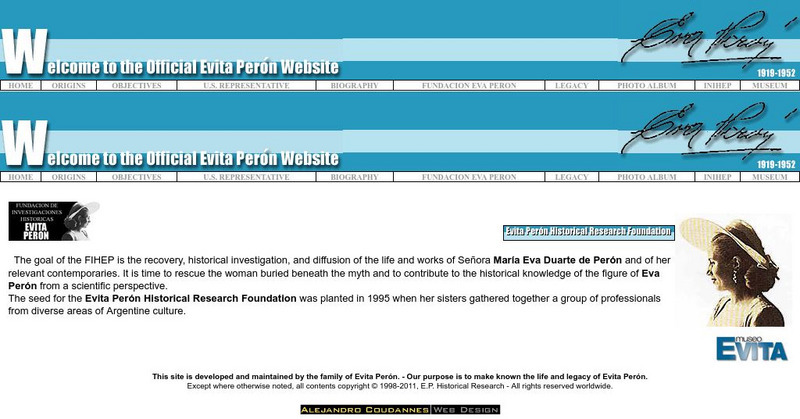 Eva Peron Historical Foundation: Eva Peron Website