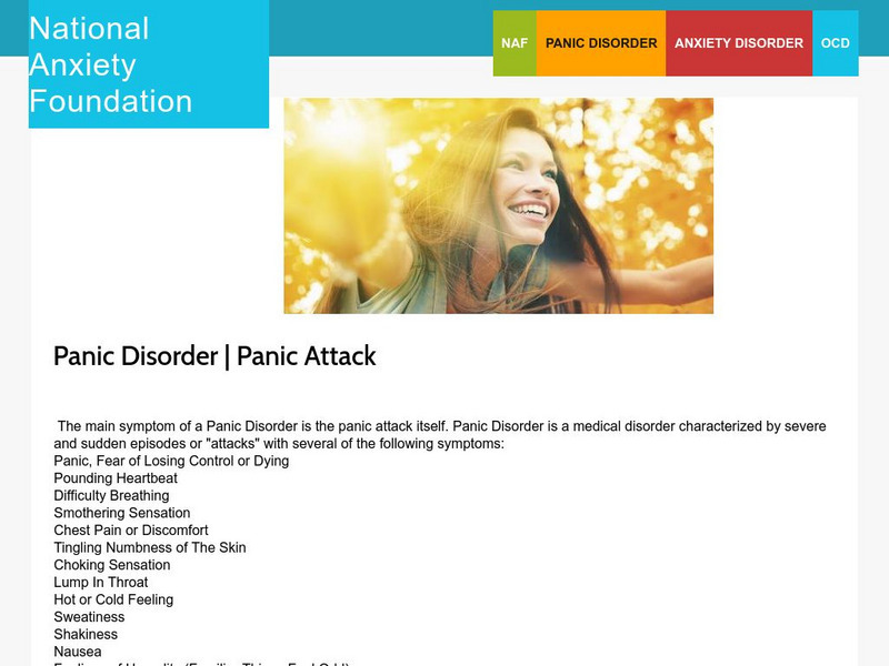 National Anxiety Foundation: Information on Panic Disorder Professional Doc National Anxiety Foundation: Information on Panic Disorder Professional Doc
