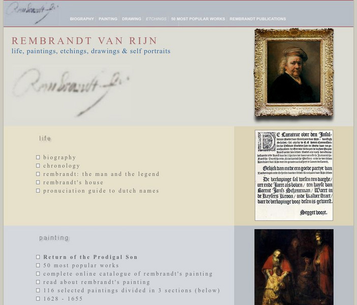 Rembrandt Van Rijn: Life, Paintings, Etchings, Drawings, and Self Portraits Handout Rembrandt Van Rijn: Life, Paintings, Etchings, Drawings, and Self Portraits Handout