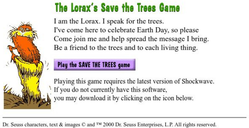 The Lorax's Save the Tree Game Interactive The Lorax's Save the Tree Game Interactive