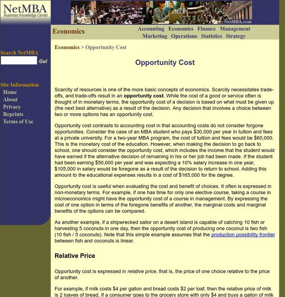 Opportunity Cost Activity Opportunity Cost Activity