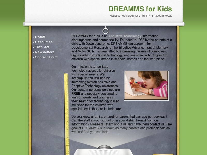 Dreamms for Kids: Assistive Technology Solutions Website Dreamms for Kids: Assistive Technology Solutions Website