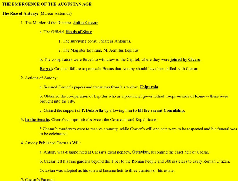 The Emergence of the Augustan Age Handout