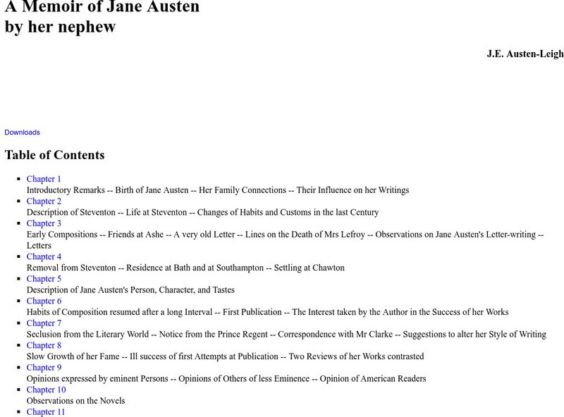 A Memoir of Jane Austen by Her Nephew eBook A Memoir of Jane Austen by Her Nephew eBook