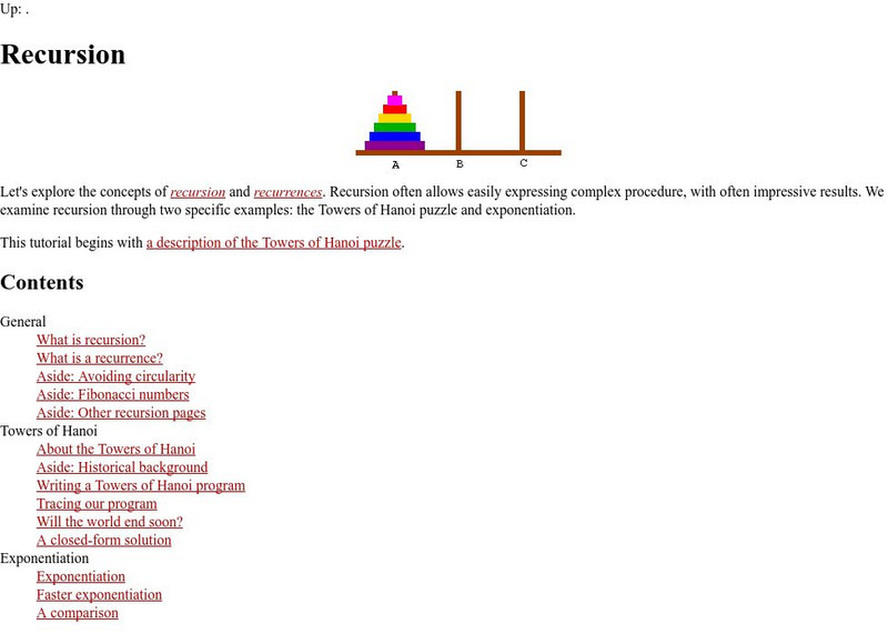 Recursion: Towers of Hanoi Puzzle Activity Recursion: Towers of Hanoi Puzzle Activity