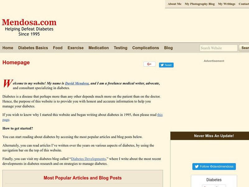 David Mendosa: Diabetes Website David Mendosa: Diabetes Website
