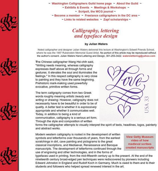 Washington Calligrapher's: Calligraphy Typeface Design Article Washington Calligrapher's: Calligraphy Typeface Design Article