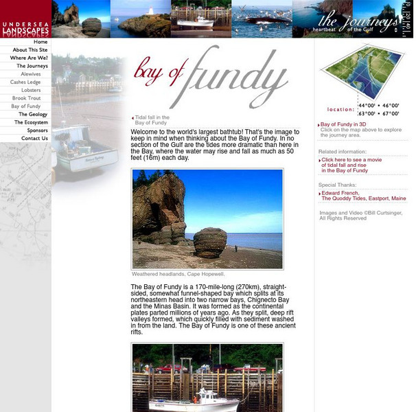 Gulf of Maine Research Institute: Undersea Landscapes: Bay of Fundy Website Gulf of Maine Research Institute: Undersea Landscapes: Bay of Fundy Website