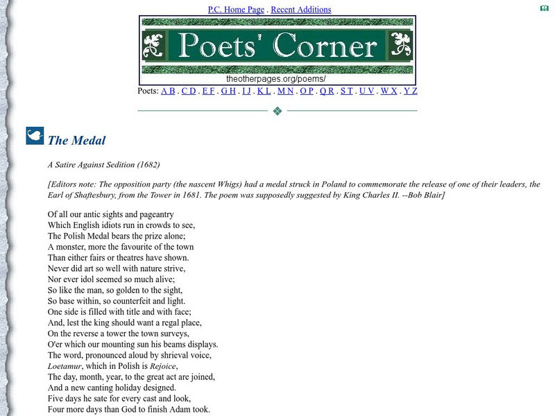 The Medal by John Dryden eBook The Medal by John Dryden eBook