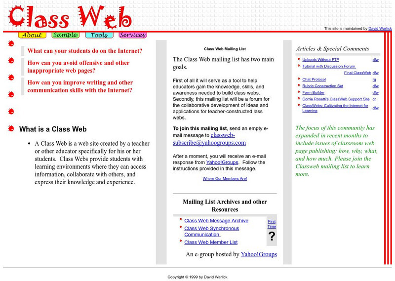 Class Web: Website Collaboration Website