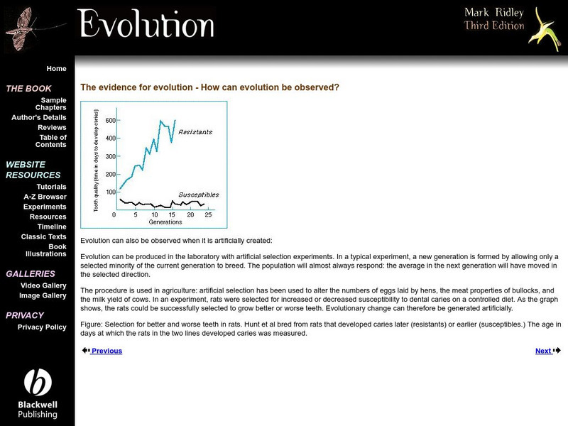 Evidence for Evolution: How Can Evolution Be Observed? Handout Evidence for Evolution: How Can Evolution Be Observed? Handout