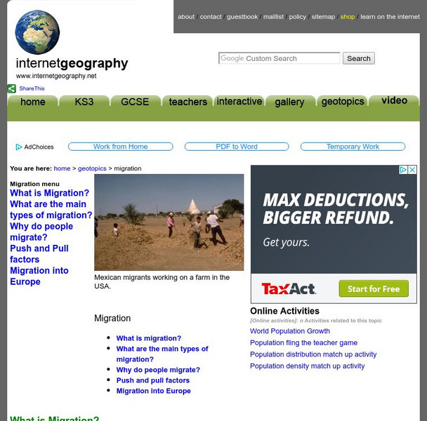 Migration Handout Migration Handout