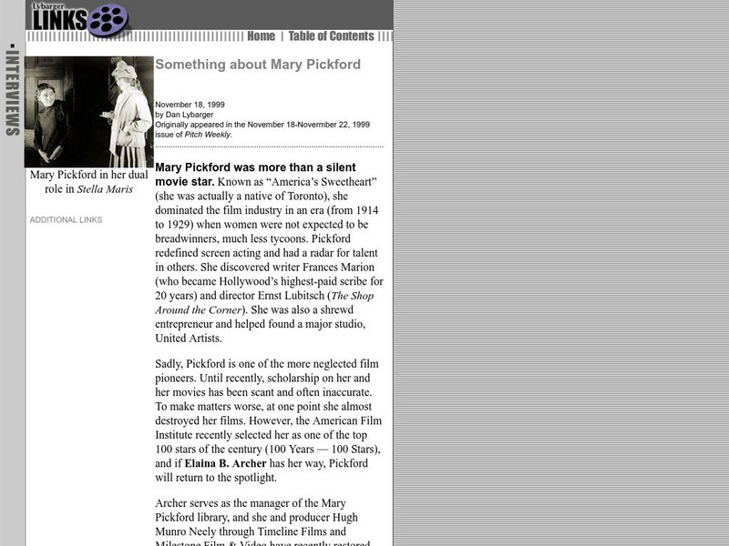 Something About Mary Pickford Handout