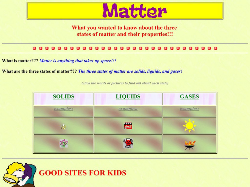 Elementary Science: Matter Website Elementary Science: Matter Website