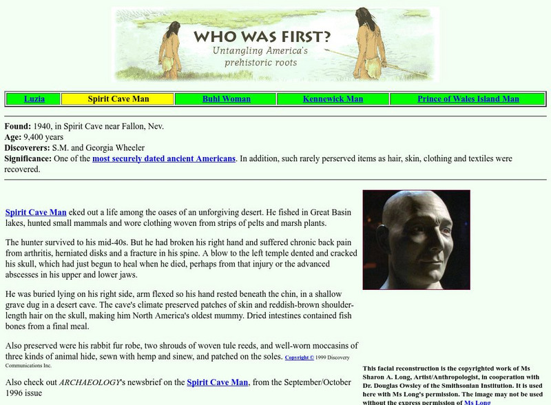 Cabrillo College: Who Was First? Untangling America's Prehistoric Roots Website