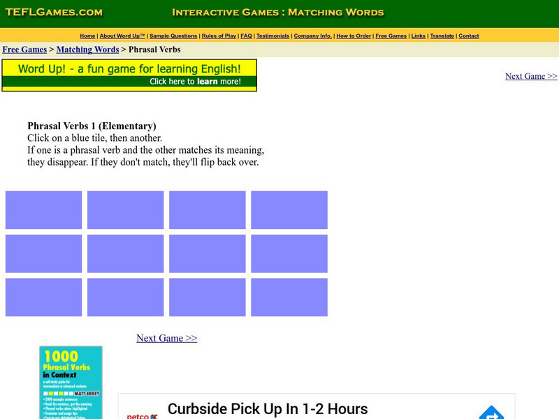 Tefl Interactive Esl Games: Matching Phrasal Verbs Interactive Tefl Interactive Esl Games: Matching Phrasal Verbs Interactive