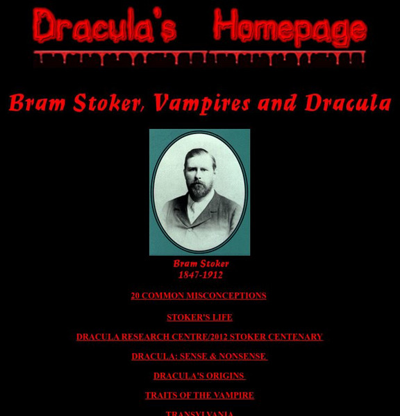 Memorial University of Newfoundland: Dracula's Homepage Unknown Type Memorial University of Newfoundland: Dracula's Homepage Unknown Type