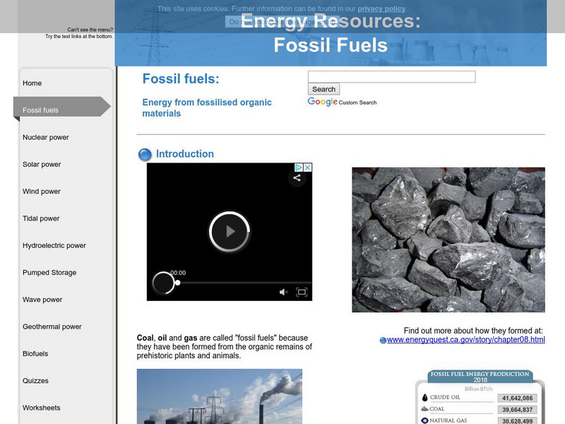 Energy Resources: Fossil Fuels Website Energy Resources: Fossil Fuels Website
