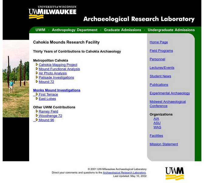 University of Wisconsin: Cahokia Mounds Research Facility Website University of Wisconsin: Cahokia Mounds Research Facility Website