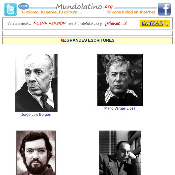 Mundo Latino: Grandes Escritores Website Mundo Latino: Grandes Escritores Website
