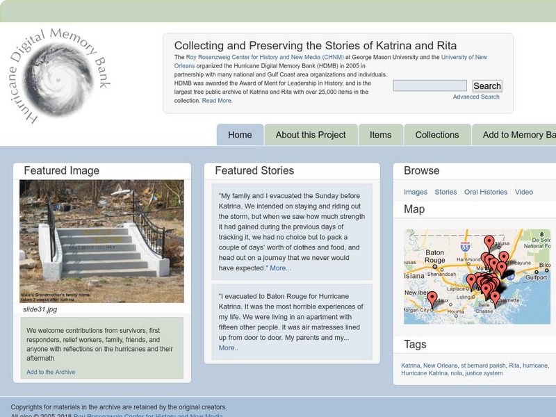 Hurricane Archive: Preserving the Stories of Katrina, Rita, and Wilma Primary Hurricane Archive: Preserving the Stories of Katrina, Rita, and Wilma Primary