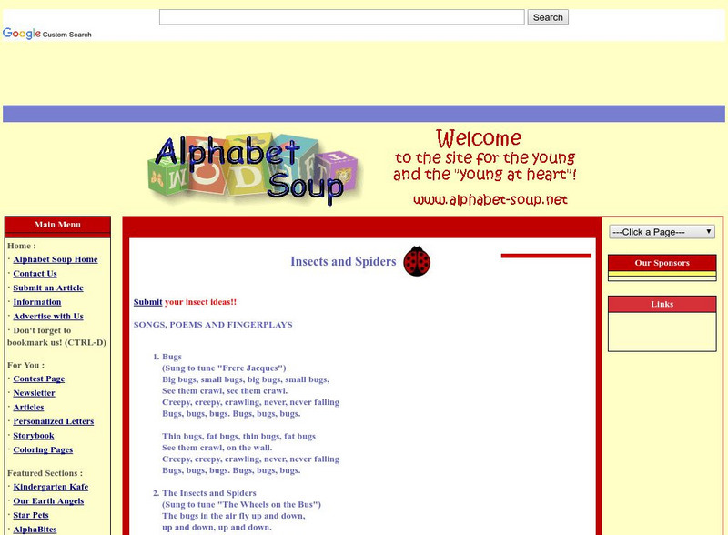 Alphabet soup.com: Insects and Spiders Activity Alphabet soup.com: Insects and Spiders Activity