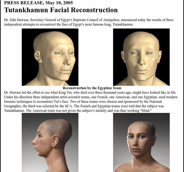Guardian's Egypt: Tutankhamun Facial Reconstruction Handout Guardian's Egypt: Tutankhamun Facial Reconstruction Handout