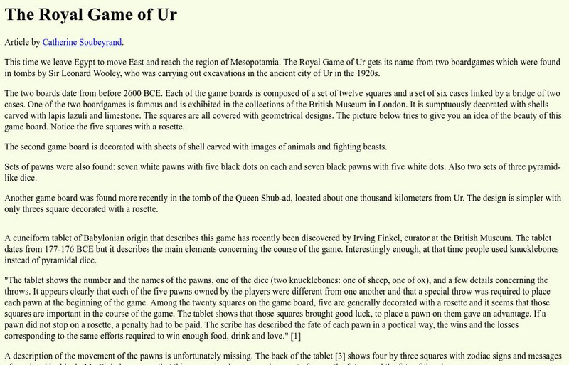 The Royal Game of Ur Interactive