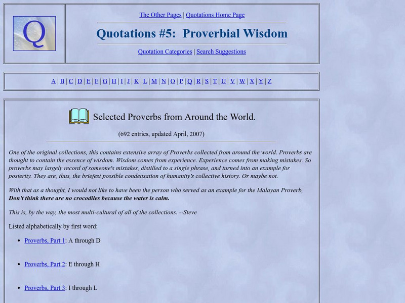 Proverbial Wisdom: Quotations Website Proverbial Wisdom: Quotations Website