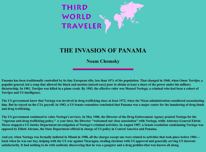 The Invasion of Panama Website The Invasion of Panama Website