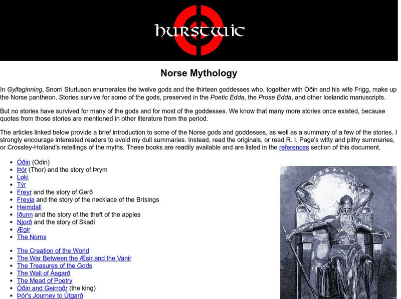 Hurstwic: Norse Mythology Handout Hurstwic: Norse Mythology Handout