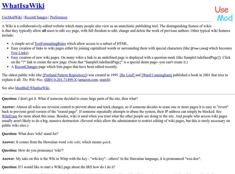 Use Mod Wiki: What Is a Wiki? Website Use Mod Wiki: What Is a Wiki? Website