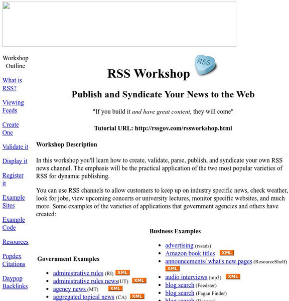 Utah Online Services: Rss Workshop Website Utah Online Services: Rss Workshop Website