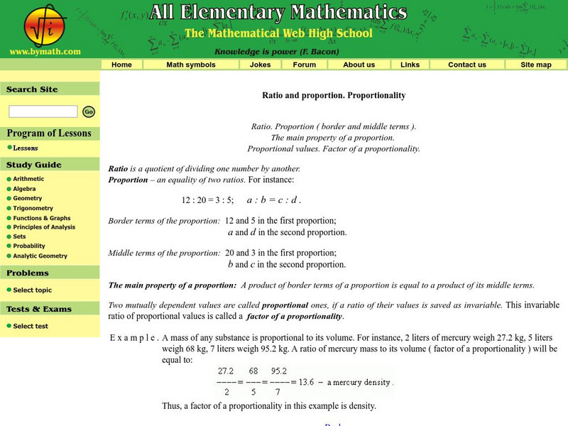 All Elementary Mathematics: Proportionality and Ratio Activity All Elementary Mathematics: Proportionality and Ratio Activity