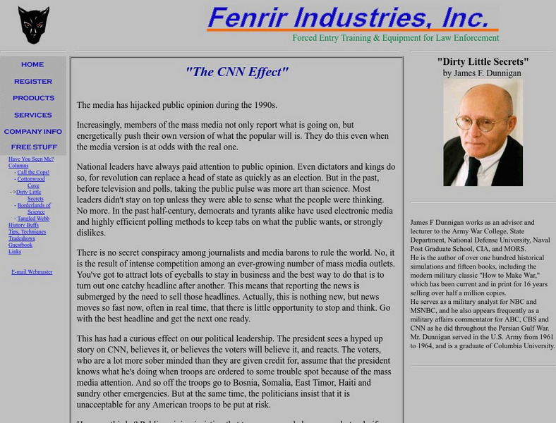 "Dirty Little Secrets" the Cnn Effect Article "Dirty Little Secrets" the Cnn Effect Article