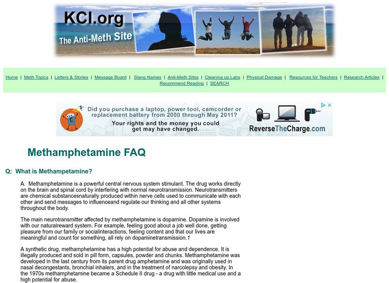Methamphetamine: Frequently Asked Questions Website Methamphetamine: Frequently Asked Questions Website