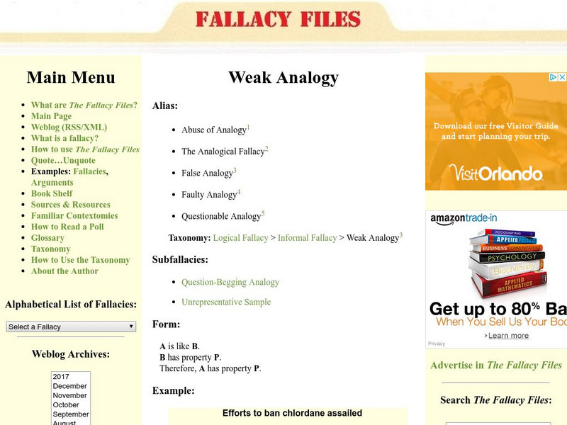 Weak Analogy Handout Weak Analogy Handout
