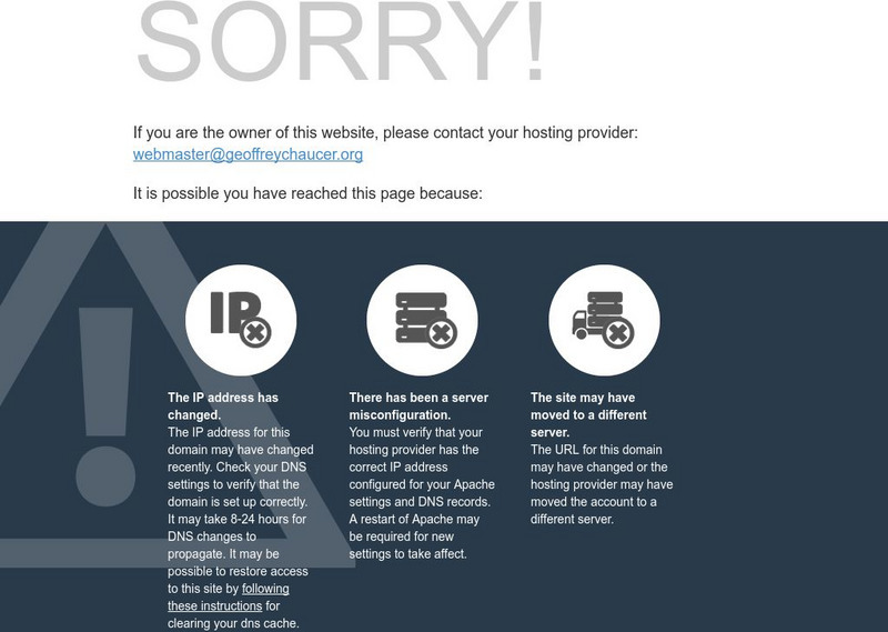 Geoffery chaucer.org: A Guide to Online Resources Website Geoffery chaucer.org: A Guide to Online Resources Website