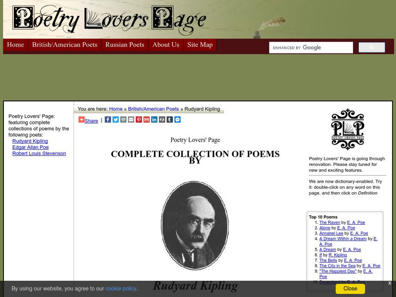 Poetry Lovers' Page: Rudyard Kipling Website Poetry Lovers' Page: Rudyard Kipling Website