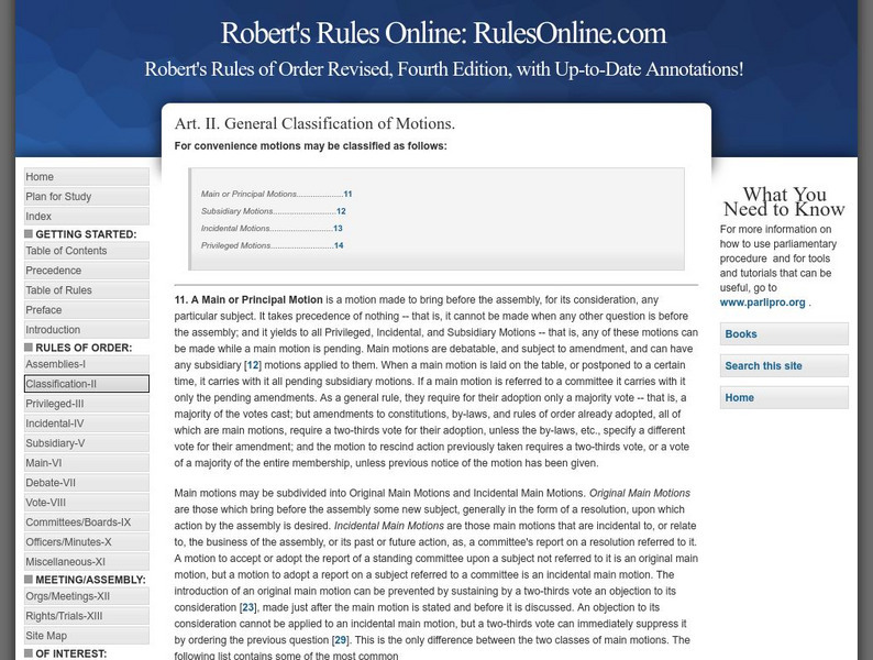Rules Online: Privileged Motions Handout Rules Online: Privileged Motions Handout