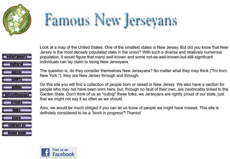 Famous New Jerseyans Website