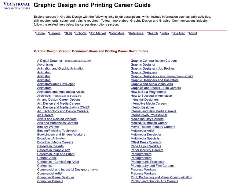Vocational Informational Center: Graphic Arts and Printing Careers Website Vocational Informational Center: Graphic Arts and Printing Careers Website