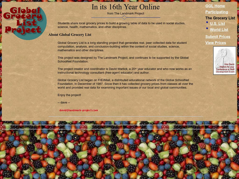 Global Grocery List Project: Homepage Activity Global Grocery List Project: Homepage Activity