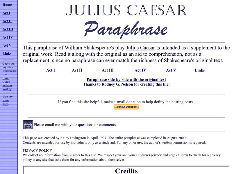 Julius Caesar Paraphrase Website Julius Caesar Paraphrase Website