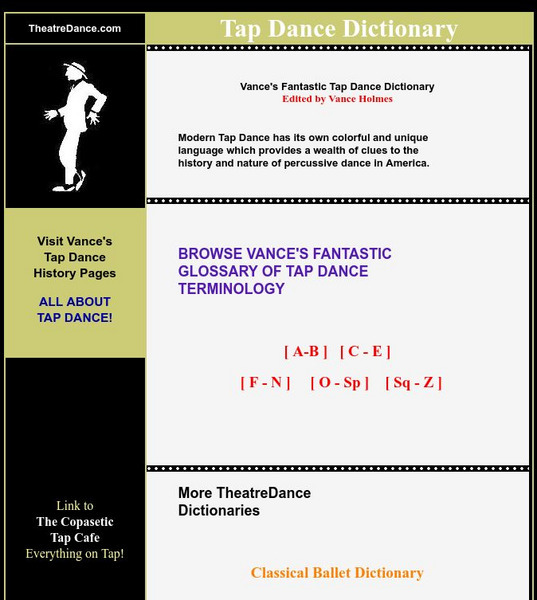 Vance Holmes's Fantastic Tap Dance Dictionary Handout Vance Holmes's Fantastic Tap Dance Dictionary Handout