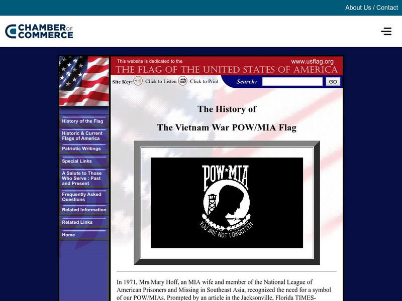 Us flag.org: History of the Vietnam War Pow/mia Flag Handout Us flag.org: History of the Vietnam War Pow/mia Flag Handout